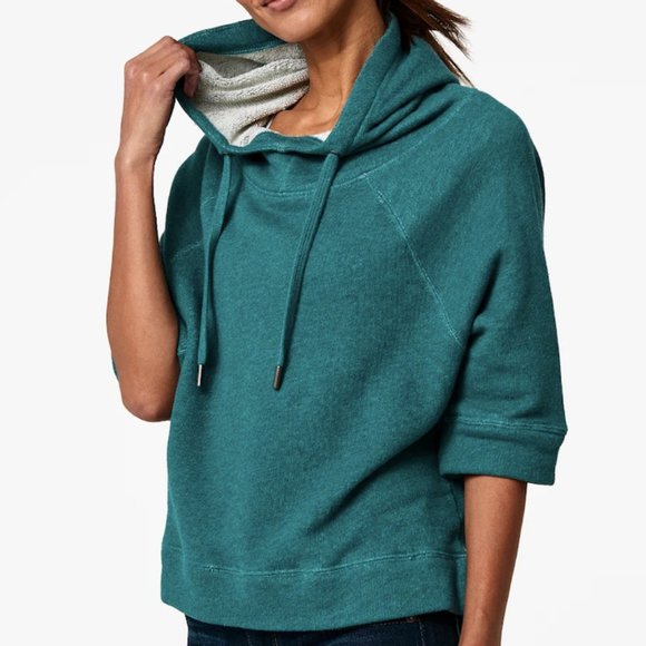Pact Tops - Pact Organic Cropped Funnel Neck Terry Hoodie VGUC S